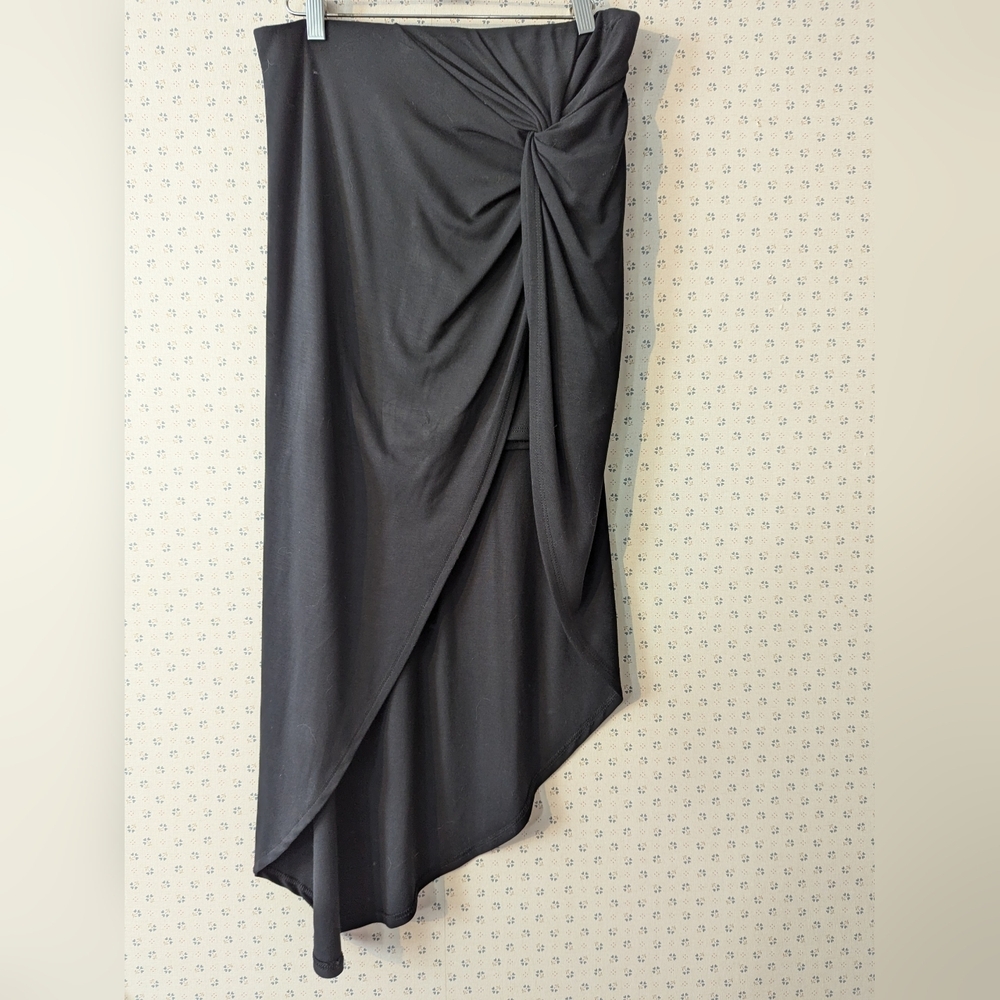 🖤 NWT Lulu's Black Maxi Skirt L Short Skirt Underneath Skirt Outside